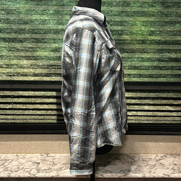 Wrangler Boys Western Plaid Pearl Snap Front‎ Long Sleeve Shirt Large - Picture 4 of 7